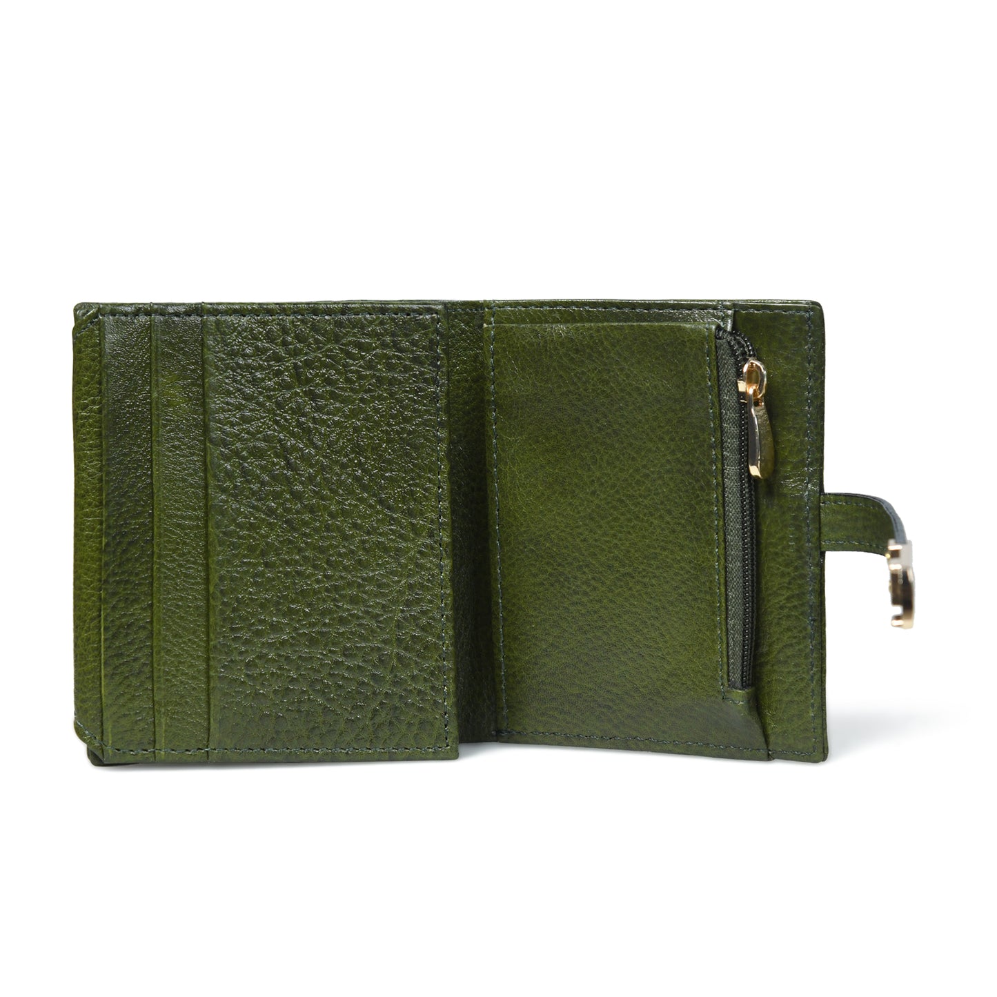 Latch Compact Men's Buffalo Leather Wallet with Gold Bar Clasp