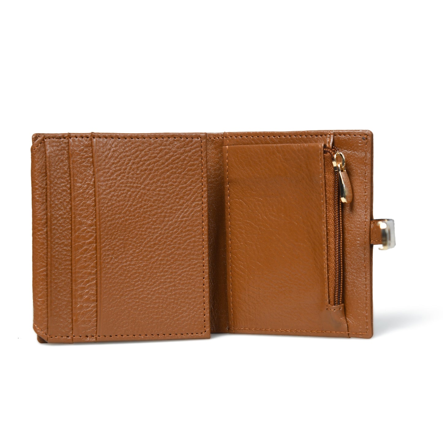 Latch Compact Men's Buffalo Leather Wallet with Gold Bar Clasp