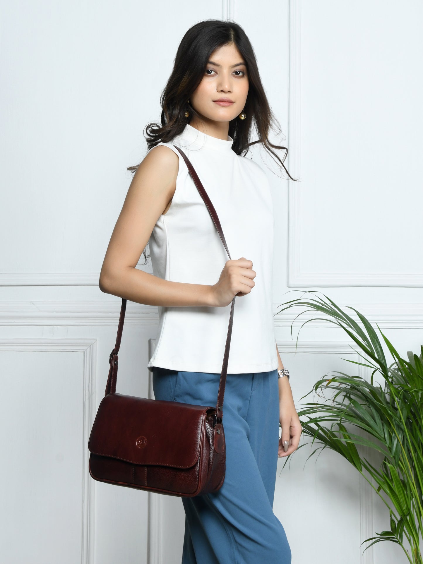 Soft Flap Women Bag - Maroon Red