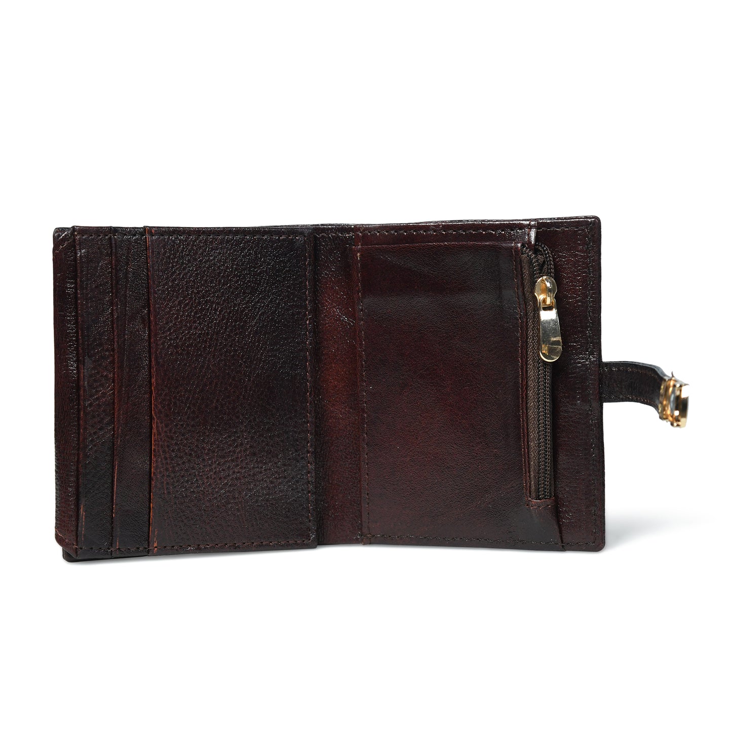 Latch Compact Men's Buffalo Leather Wallet with Gold Bar Clasp