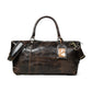 Dark Brown Leather Duffle Bag - front view, handcrafted buffalo leather | Hema Emporium