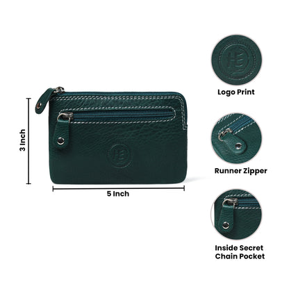 Rover Leather Pouch with Three Zip Pockets