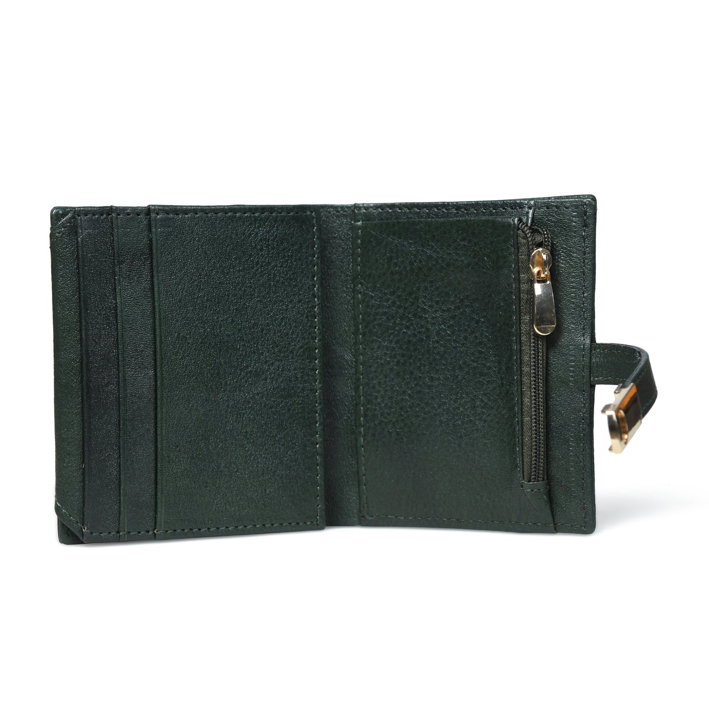 Latch Compact Men's Buffalo Leather Wallet with Gold Bar Clasp