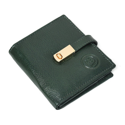 Latch Compact Men's Buffalo Leather Wallet with Gold Bar Clasp
