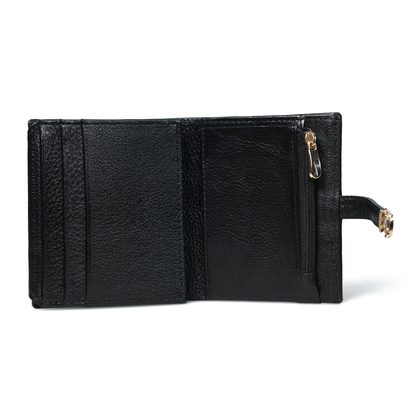 Latch Compact Men's Buffalo Leather Wallet with Gold Bar Clasp