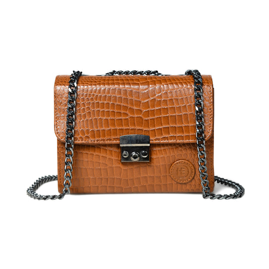 Croc Charm Crossbody Bag - Brown