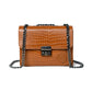 Brown Crocodile Textured Leather Crossbody Bag - front view, handcrafted buffalo leather | Hema Emporium