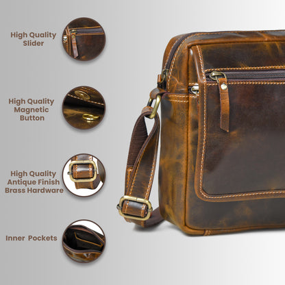 Everyday Leather Sling Pouch - Tan Brown