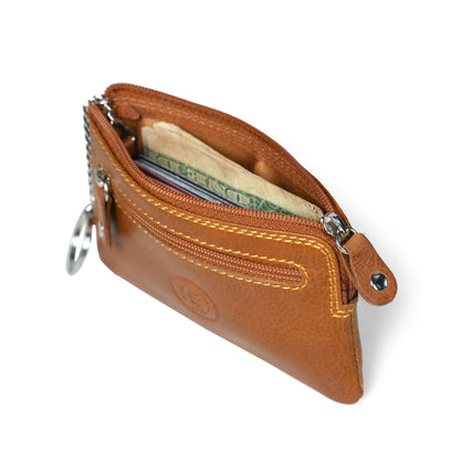 Rover Leather Pouch with Three Zip Pockets