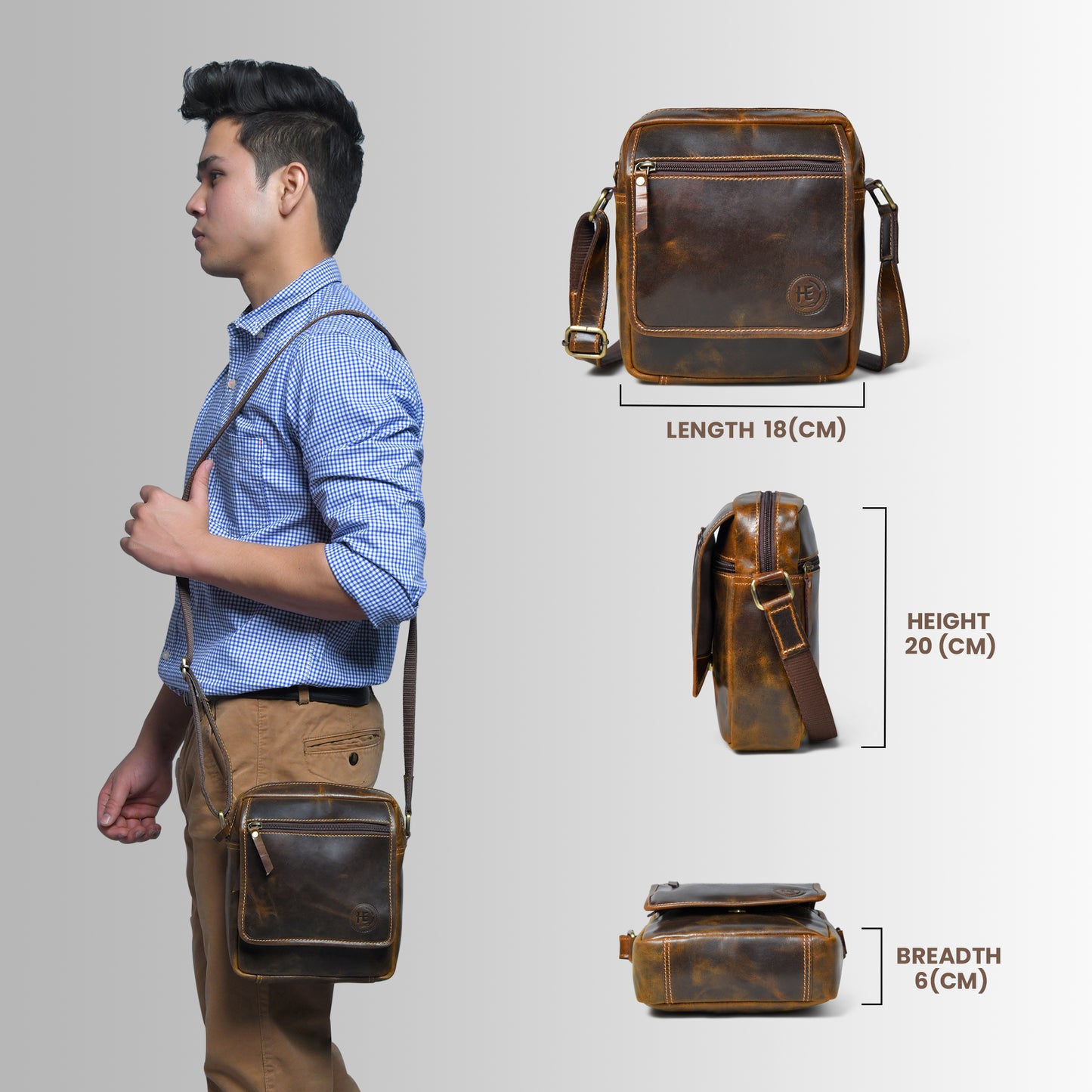 Everyday Leather Sling Pouch - Tan Brown