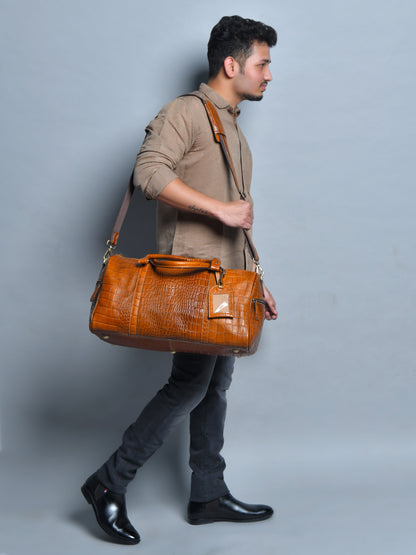 GrainGlow Traveler Duffle Bag - Brown