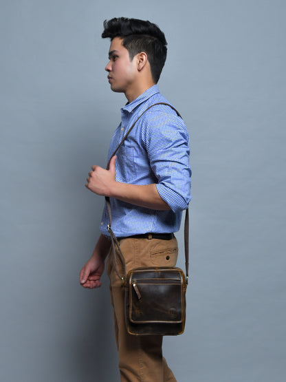 Everyday Leather Sling Pouch - Tan Brown