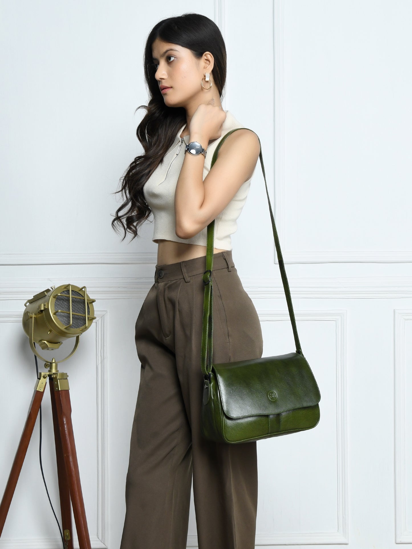Soft Flap Women Bag - Olive Green