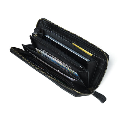 Lattice Hand-Woven Leather Zip-Around Wallet