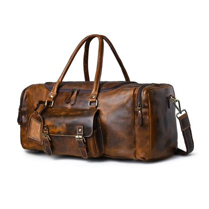 Voyager Leather Weekender Duffel Bag