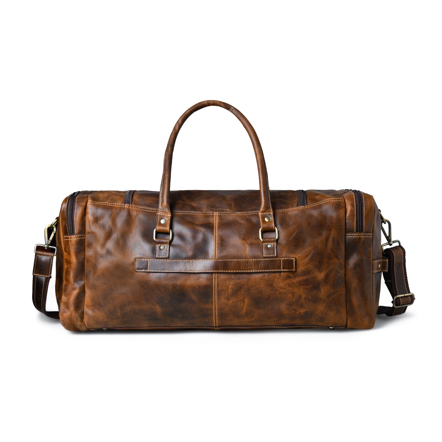 Voyager Leather Weekender Duffel Bag