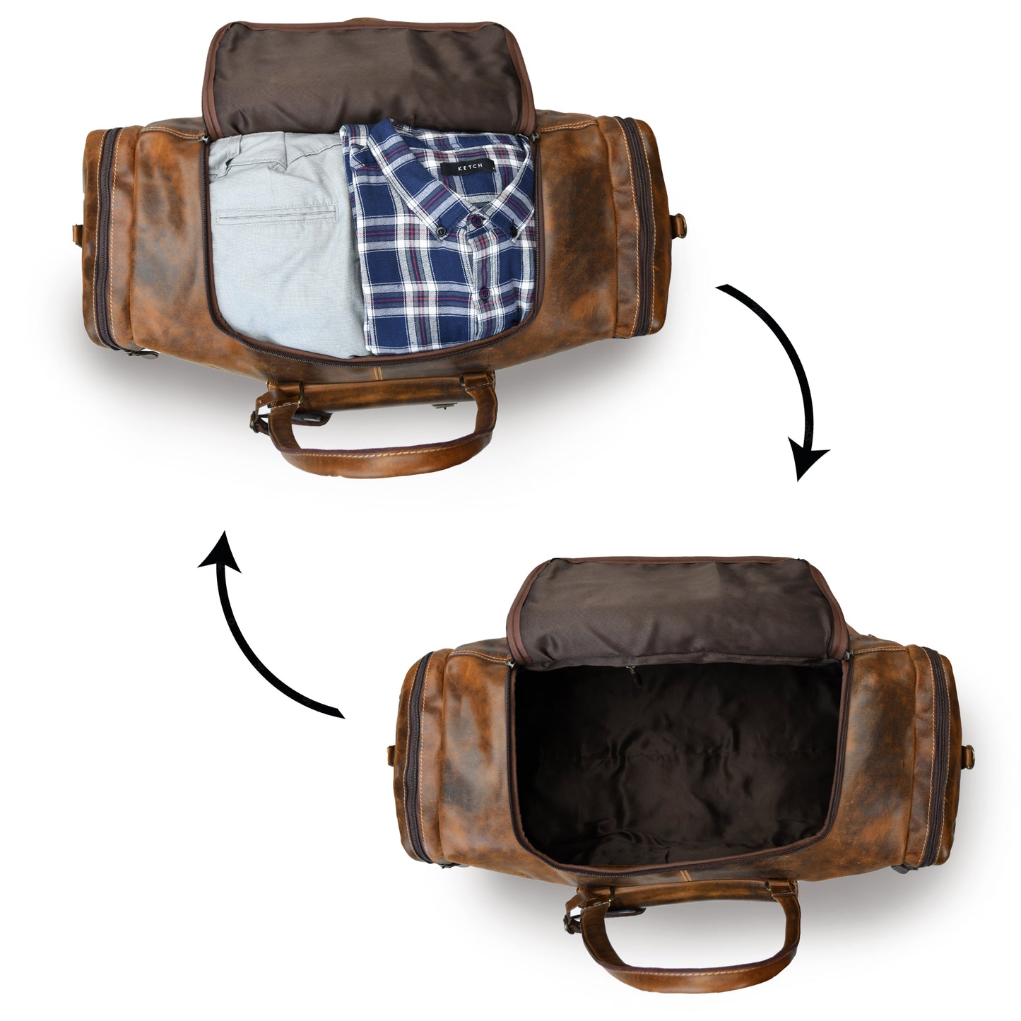 Voyager Leather Weekender Duffel Bag