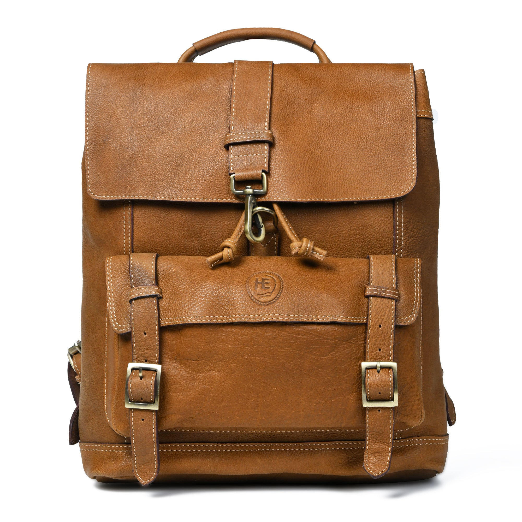 Draw String Leather Backpack