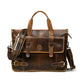 Brown leather bag - front view, handcrafted buffalo leather | Hema Emporium