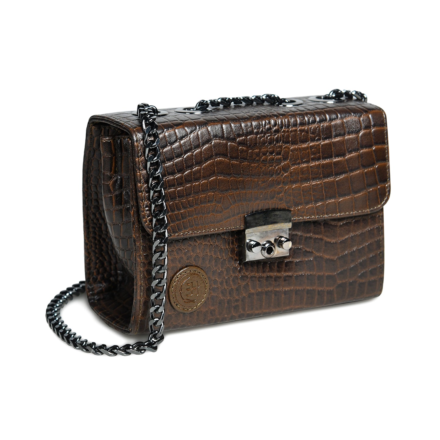 Croc Charm Crossbody Bag - Dark Brown