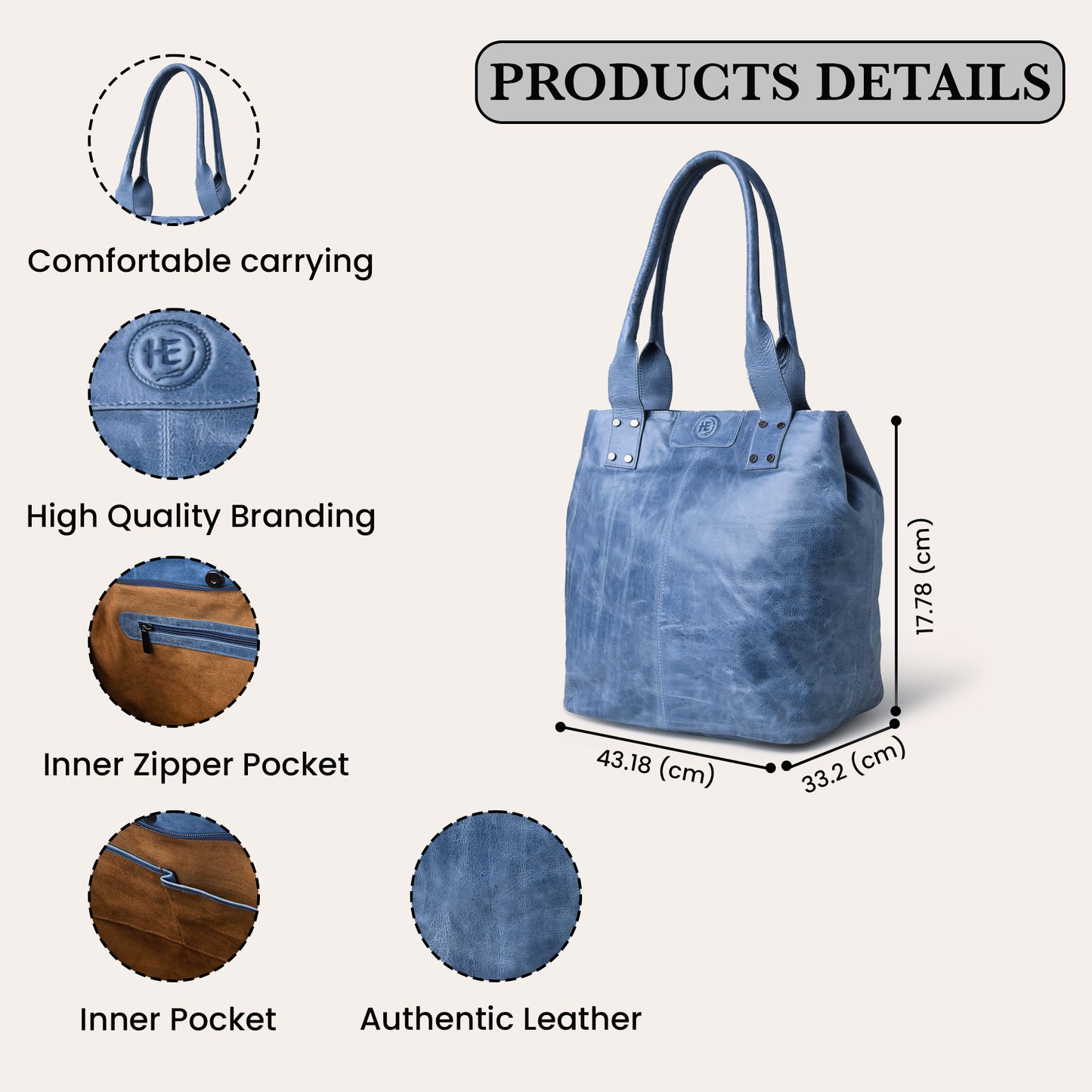 Aurora Leather Tote Bag for Women