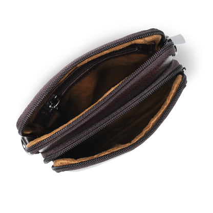 Classic Leather Mobile Sling Bag - Tan Brown
