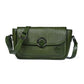 Olive Green Leather Sling Bag - front view, handcrafted buffalo leather | Hema Emporium