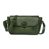 Olive Green Leather Sling Bag - front view, handcrafted buffalo leather | Hema Emporium