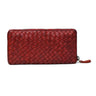 Red Leather Wallet - front view, handcrafted buffalo leather | Hema Emporium