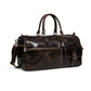 Dark Brown Leather Duffle Bag - front view, handcrafted buffalo leather | Hema Emporium