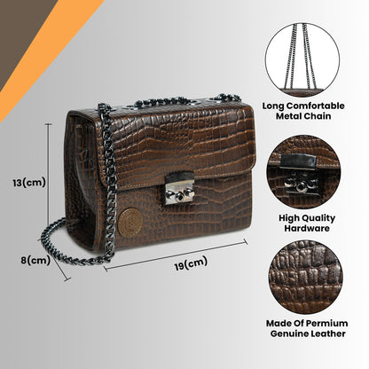 Croc Charm Crossbody Bag - Dark Brown