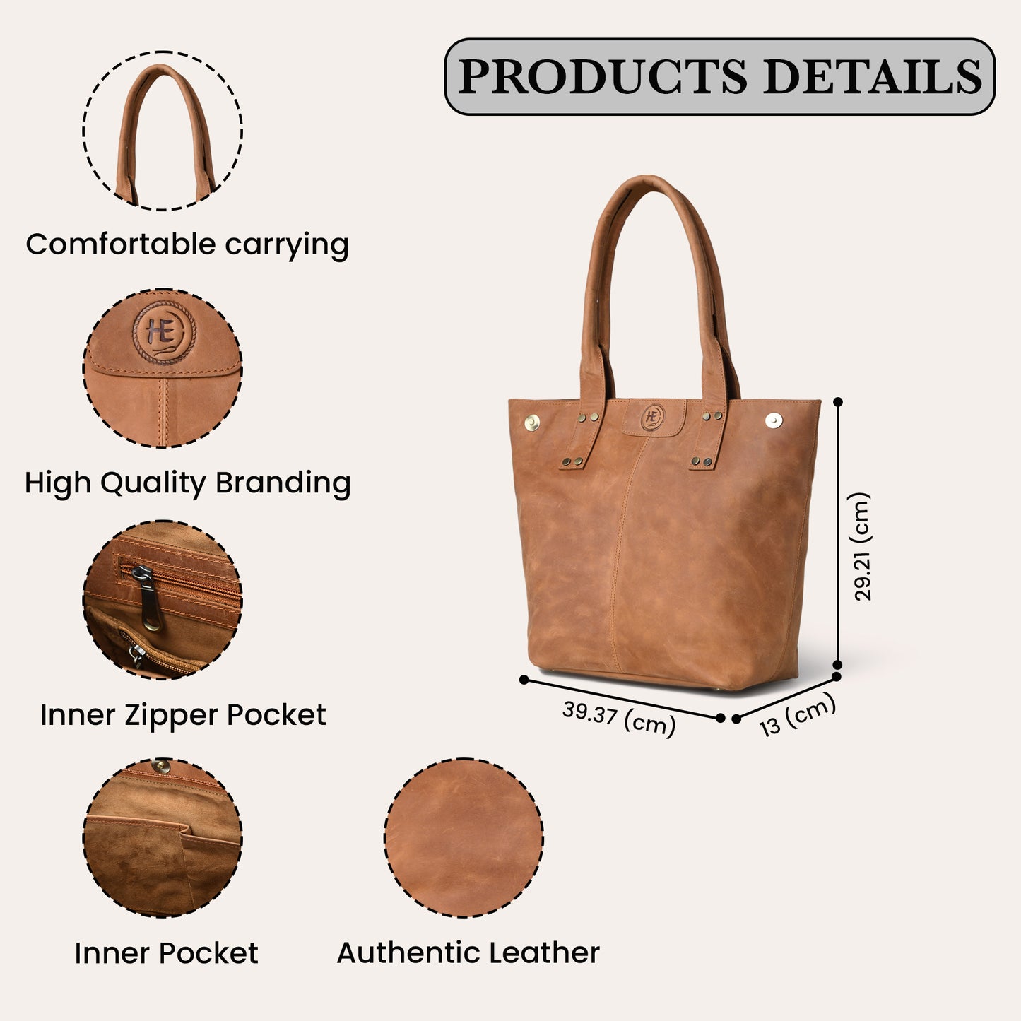Amelia Women's Full Grain Leather Tote Bag