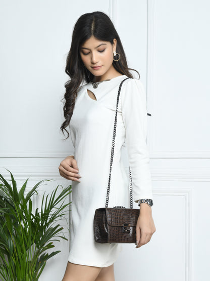 Croc Charm Crossbody Bag - Dark Brown
