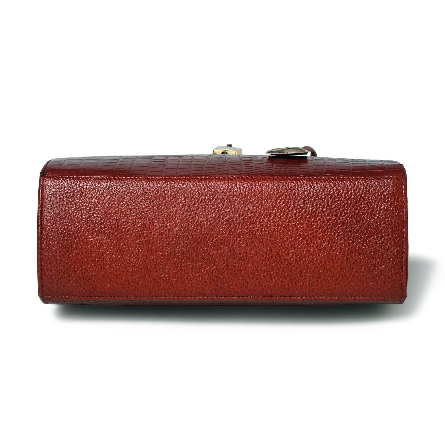 Burgundy Leather Bag - base view, handcrafted buffalo leather | Hema Emporium