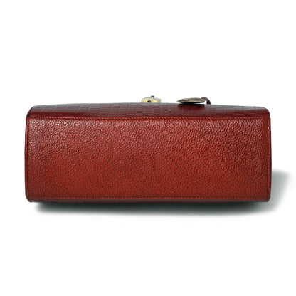 Burgundy Leather Bag - base view, handcrafted buffalo leather | Hema Emporium