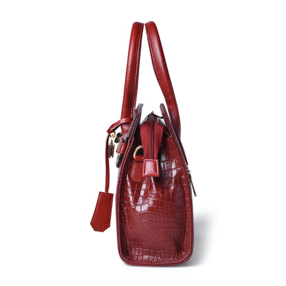 Burgundy Leather Bag - side profile view, handcrafted buffalo leather | Hema Emporium