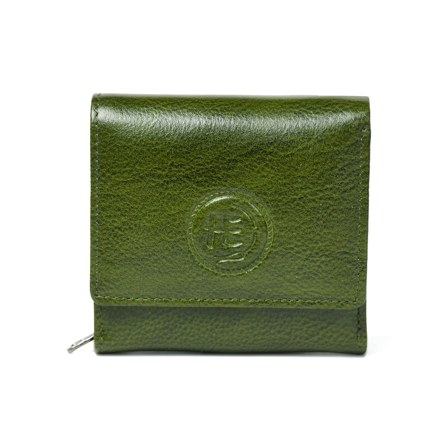 Minimalist Leather Wallet with Coin Pocket - Forest Green
