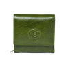 Forest Green Leather Wallet - front view, handcrafted buffalo leather | Hema Emporium