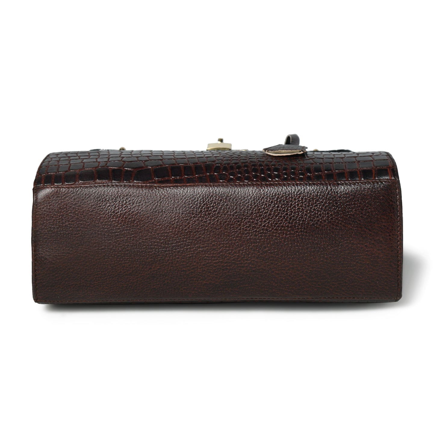 brown leather bag - base view, handcrafted buffalo leather | Hema Emporium