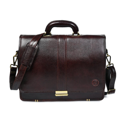 Vintage Leather Briefcase - Dark Brown