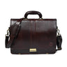 Dark Brown Leather Bag - front view, handcrafted buffalo leather | Hema Emporium