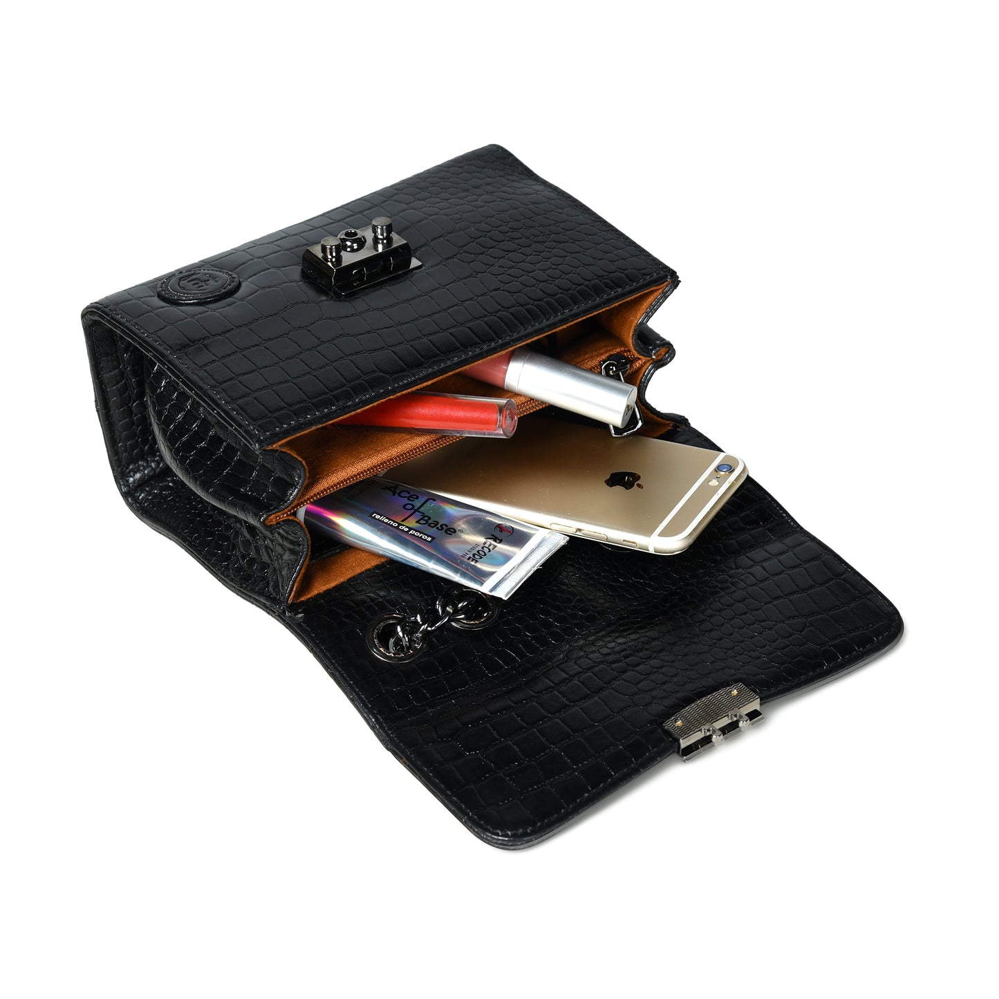 Croc Charm Crossbody Bag - Black