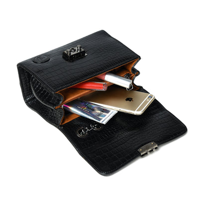 Croc Charm Crossbody Bag - Black