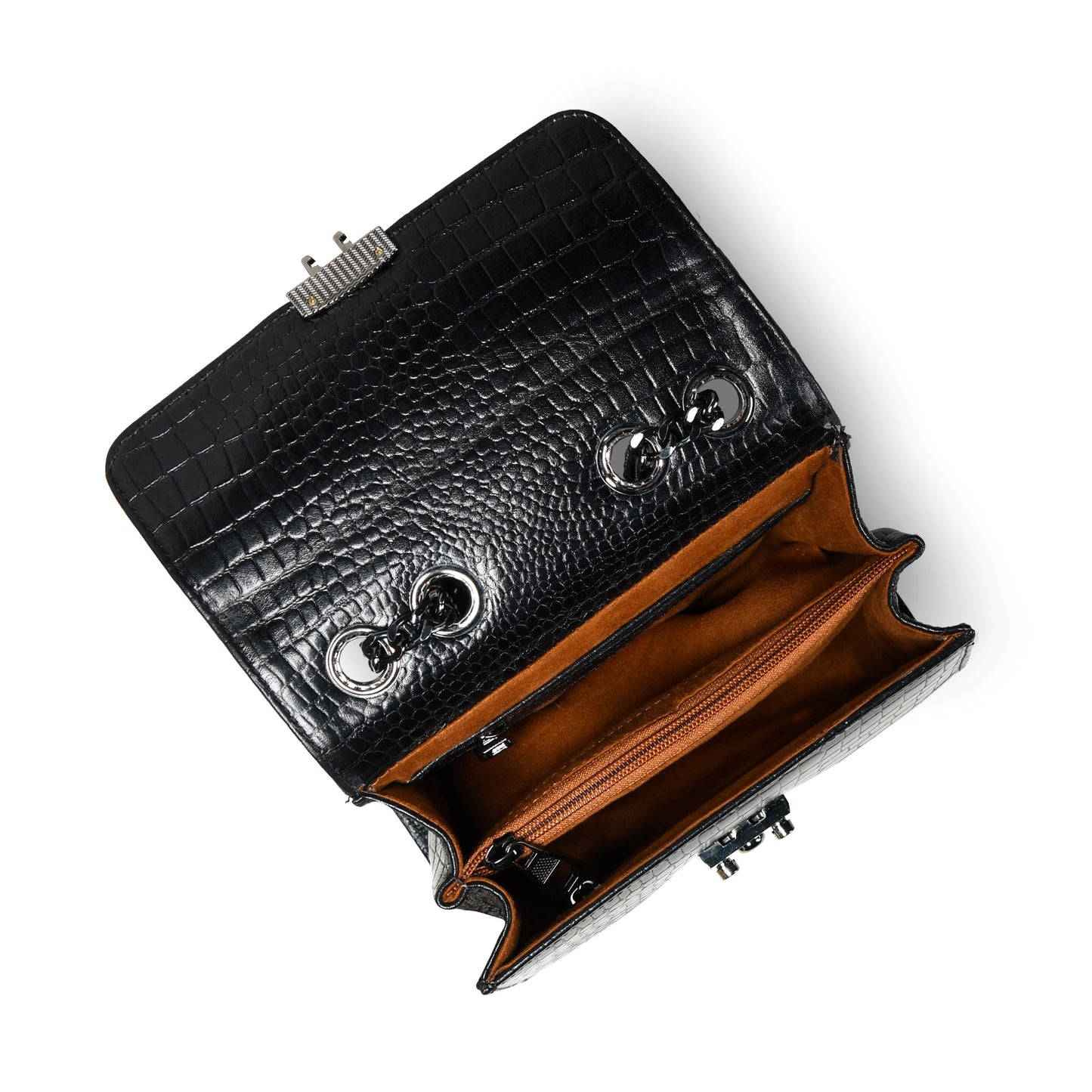 Croc Charm Crossbody Bag - Black