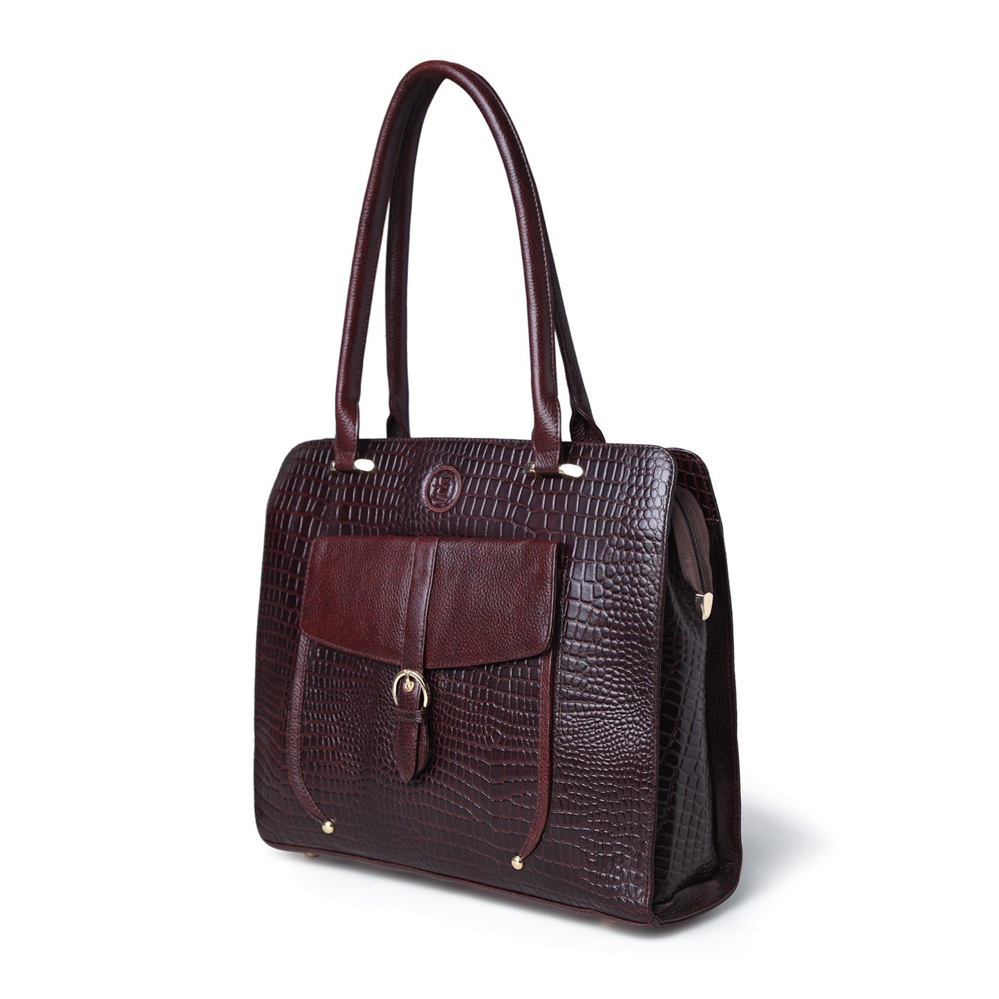 Vera Women's Crocodile Embossed Leather Work Bag