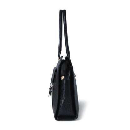 Vera Women's Crocodile Embossed Leather Work Bag