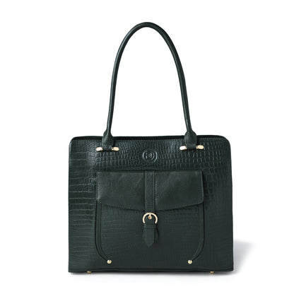 Vera Women's Crocodile Embossed Leather Work Bag