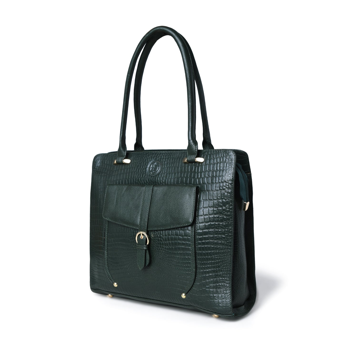 Vera Women's Crocodile Embossed Leather Work Bag