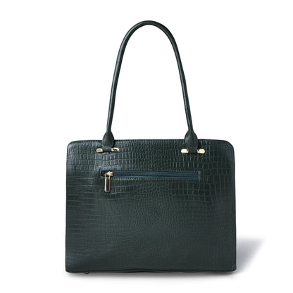 Vera Women's Crocodile Embossed Leather Work Bag