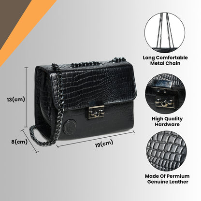 Croc Charm Crossbody Bag - Black